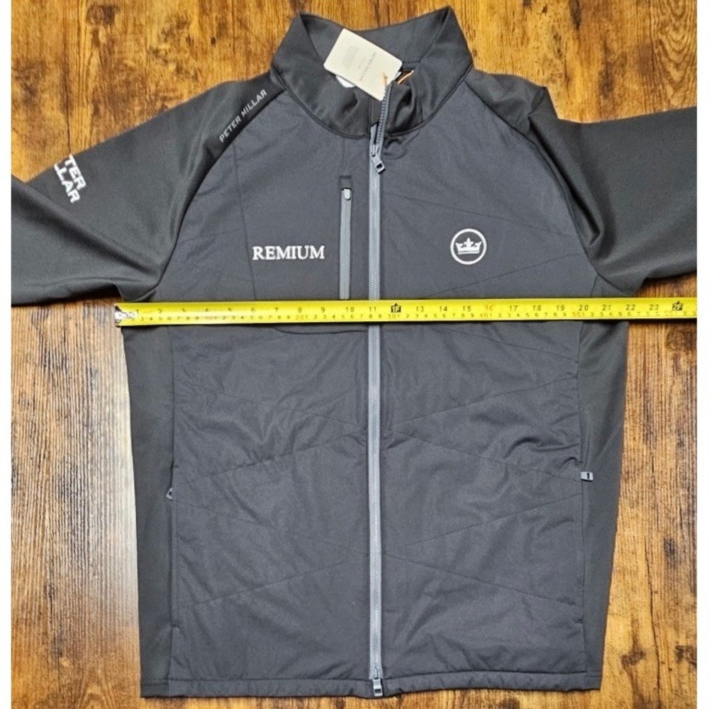 Peter Millar Merge Tour Remium Windbreaker Jacket Black Full Zip Mens Medium NWT - Picture 4 of 6